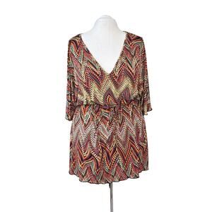Always For Me Geometric Colorful Plus Size 1X Swim Coverup Dress Beach‎ Vacation